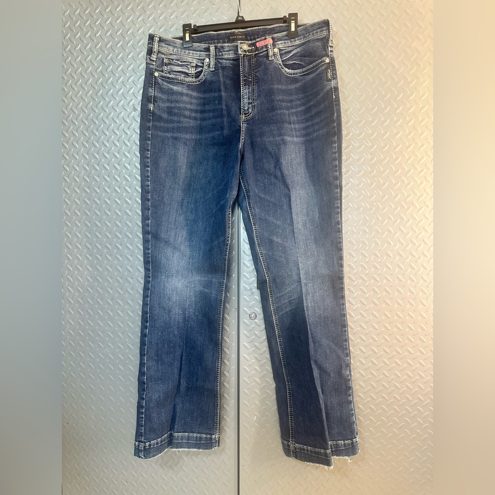 Silver Jeans Dark Blue Denim Boot Cut Size 18